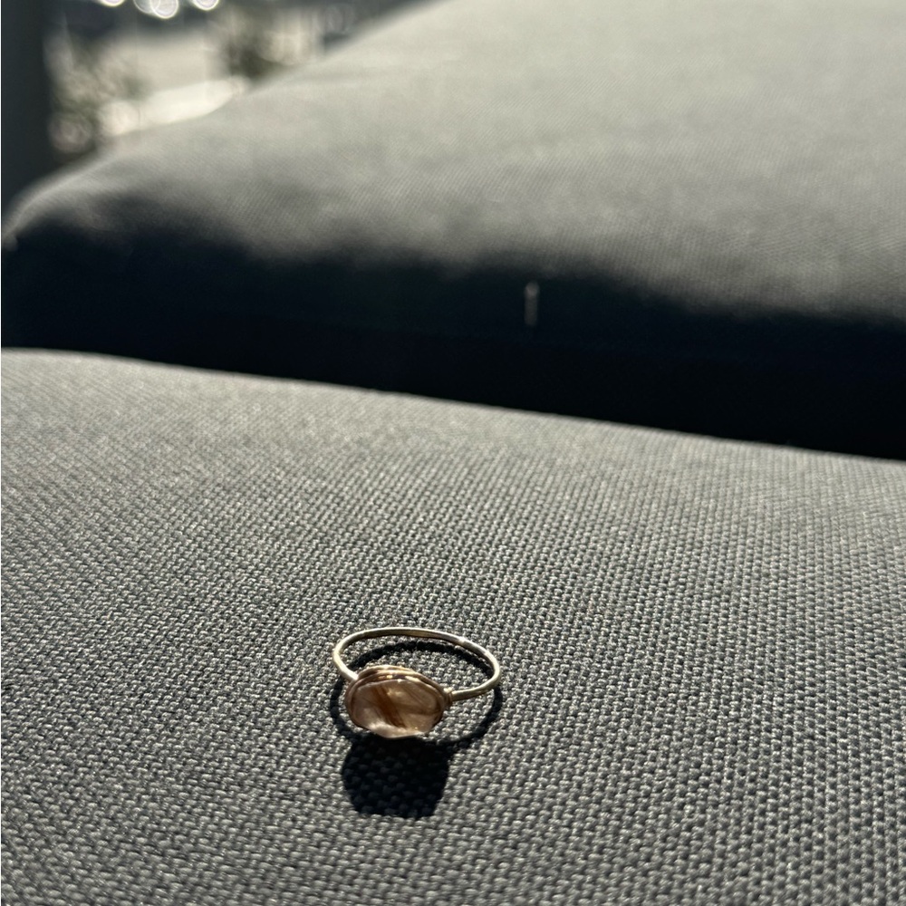 Rutilated quartz Gold-Filled Ring (size: 7) - Picture 5 of 7